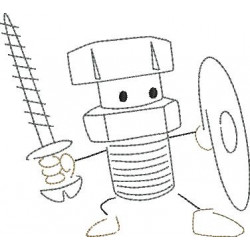 Stickserie - Ritter Schraube Doodle 4